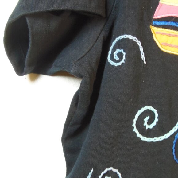 Vintage Michael Simon Lite Embroidered Sail Boat Short Sleeve Cardigan - Picture 5 of 7